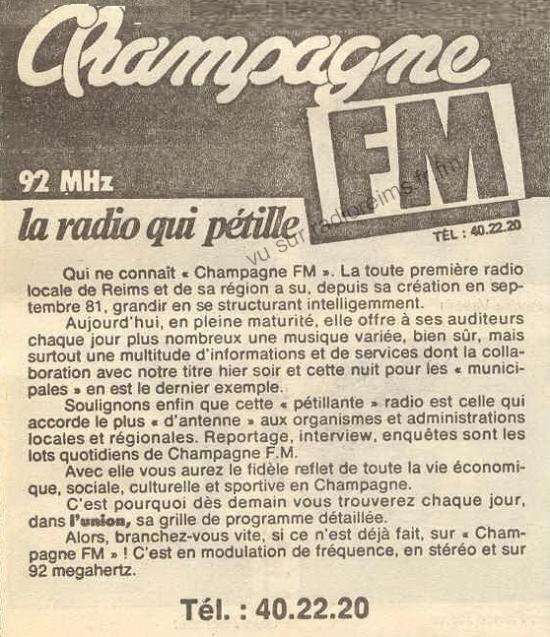 Présentation de Champagne FM