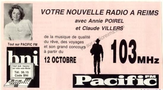 Pub pour l'arrivée de Pacific FM à Reims