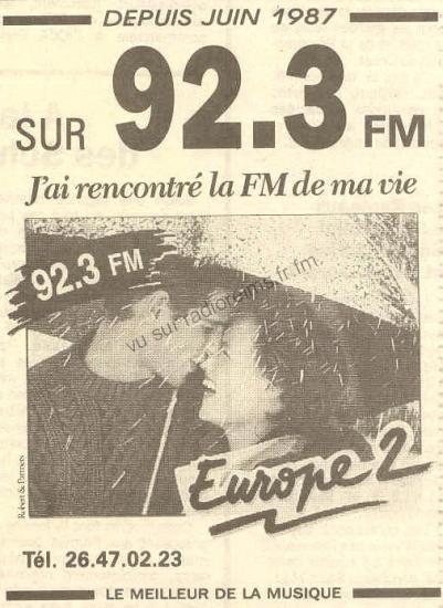Europe 2 depuis juin 87 (contrairement à celle sur 89.9)