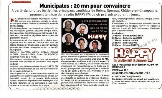 Happy et la campagne des municipales 2008