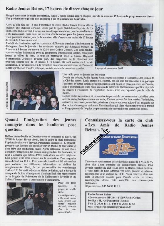 Le Mag RJR 2003 4
