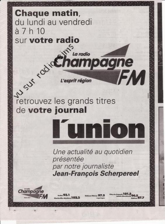 Collaboration info l'Union  Champ FM mars 2009