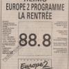 Europe 2 rentrée septembre 1991
