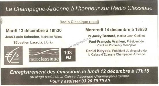 Radio Classique à Reims en décembre 2005